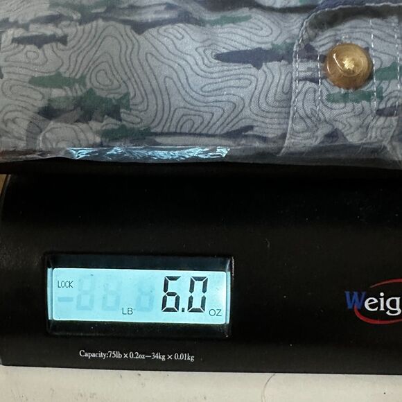 Tallwoods Mens Shirt Medium Blue Element Wear Button Up Short Sleeve Vented Fish - Picture 10 of 10